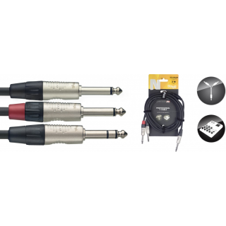 Stagg Y型音源線立體聲 6.3 公 對 單聲道 6.3 公 3m